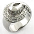 Rhodium brass ring with AAA grade cubic zirconia from Turquoise Tiger, showcasing a sleek design and sparkling stone detail.