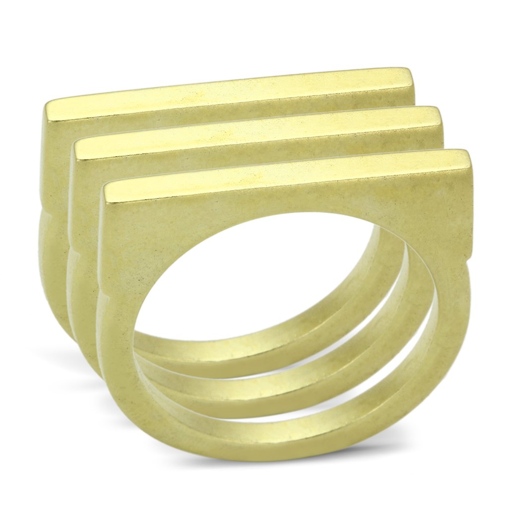Matte gold brass ring from Turquoise Tiger with a sleek, modern design, showcasing smooth, polished surface and rounded shape.