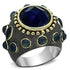 Turquoise Tiger LOA880 reverse two-tone brass ring with synthetic accents, showcasing a bold, stylish jewelry piece.