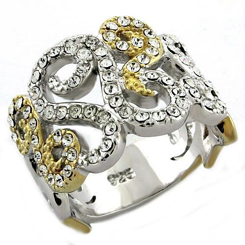 Turquoise Tiger gold and rhodium plated 925 sterling silver ring with intricate design, featuring a stylish and elegant jewelry piece.