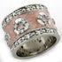 Rhodium 925 sterling silver ring with AAA gemstone from Turquoise Tiger, showcasing a detailed band design.