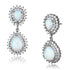 Turquoise Tiger rhodium sterling silver earrings with semi-precious opal featuring a delicate, elegant jewelry design.