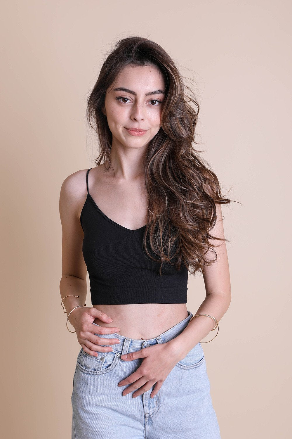 Black low-back brami lingerie by Periwinkle Aether, featuring a stylish, minimal design with thin straps and a fitted silhouette.