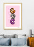 Scorpius Wild Donut framed art print, vibrant home decor with colorful donut design in a stylish frame.