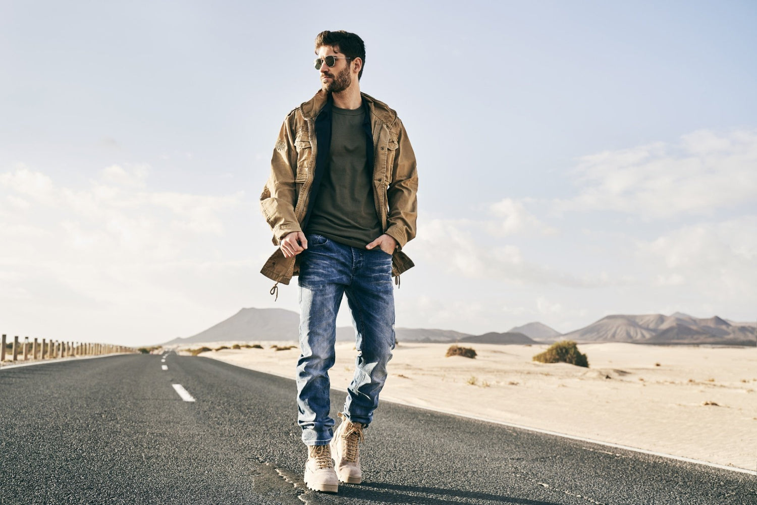 Callisto M65 Giant Heavy Jacket for men in nine colors, featuring a durable military-style design and sturdy fabric.