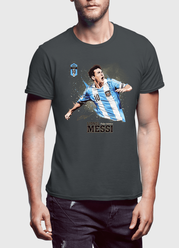 Scorpius Messi half sleeves T-shirt featuring a graphic design, casual fit, and comfortable fabric for everyday wear.