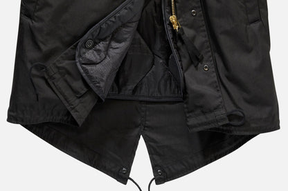 Black Callisto M51 US Parka jacket with a rugged design, featuring a hood and multiple pockets, suitable for cold weather.