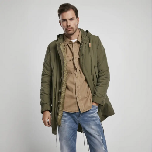 Callisto M51 US Parka Jacket displayed on a hanger, featuring heavy-duty fabric and classic military-inspired design.