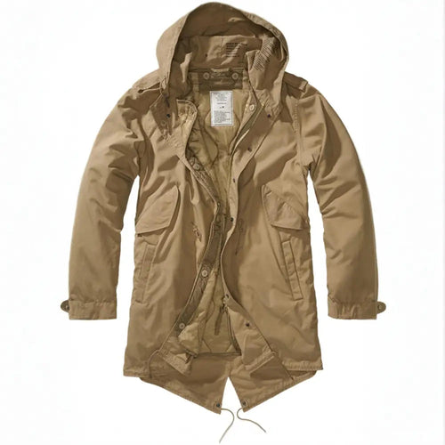 Callisto M51 US Parka Jacket, heavy-duty military-style coat with hood and insulated lining, shown in dark color.