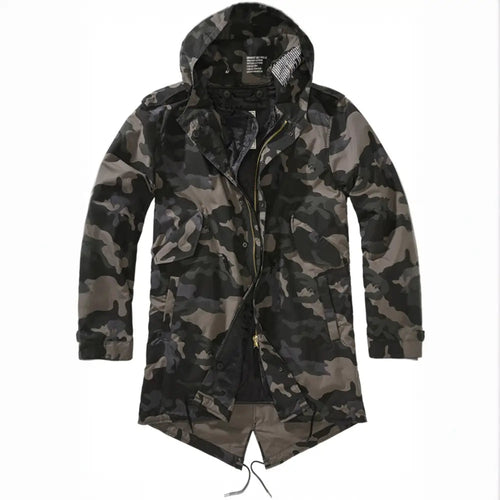 Heavy Callisto M51 US Parka Jacket with multiple pockets and durable fabric, shown on a hanger.