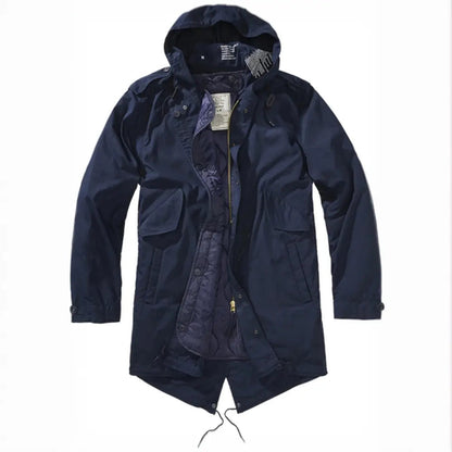Callisto M51 US Parka Jacket, heavy-duty military-style coat with multiple pockets and durable fabric, shown on a hanger.