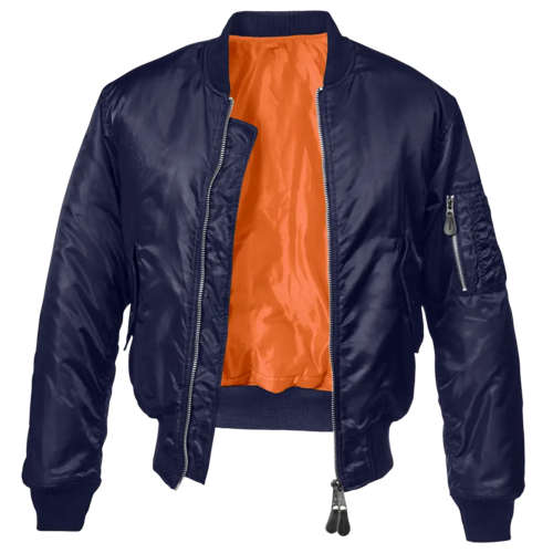 Callisto MA1 bomber jacket with heavy fabric, featuring a classic military-inspired design and multiple pockets.
