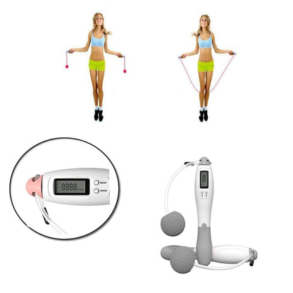 Salmon Lucky electronic jump rope for full-body workouts, a tech accessory for home gym exercise and fitness training.
