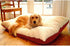 Large red rectangular pet bed by Rose Chloe, extra-large size ideal for dogs, with plush fabric and comfortable cushioning.