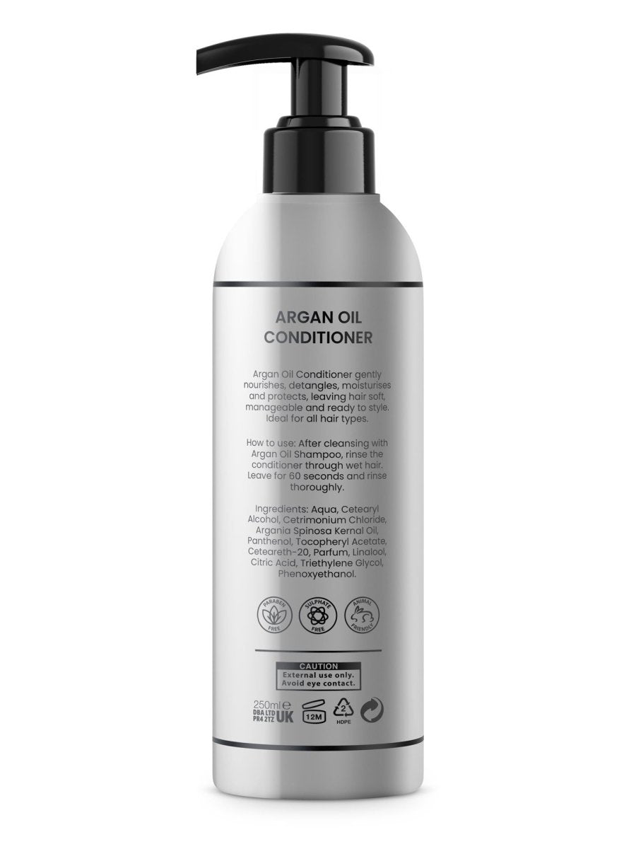Grey Hera Manbon Moisturising Argan Oil Conditioner in 250ml bottle, creamy haircare product for nourishing and hydrating hair.