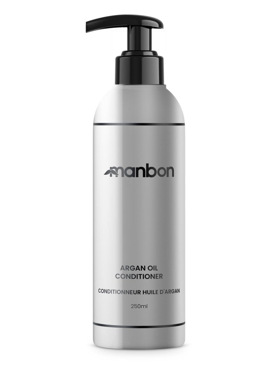 Grey Hera Manbon Moisturising Argan Oil Conditioner in 250ml bottle, smooth and nourishing for all hair types.