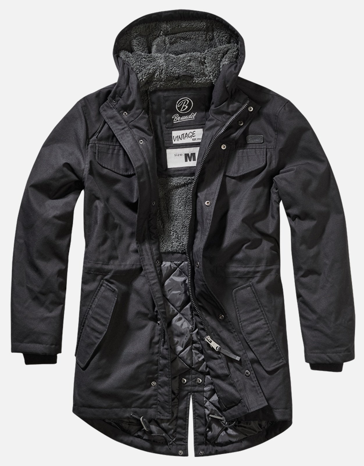 Callisto Marsh Lake Parka Jacket in heavy fabric, featuring a hood and quilted design, suitable for cold weather.