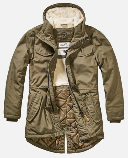 Callisto Marsh Lake Parka jacket featuring a heavy-duty design with a hood and insulated lining for cold weather protection.