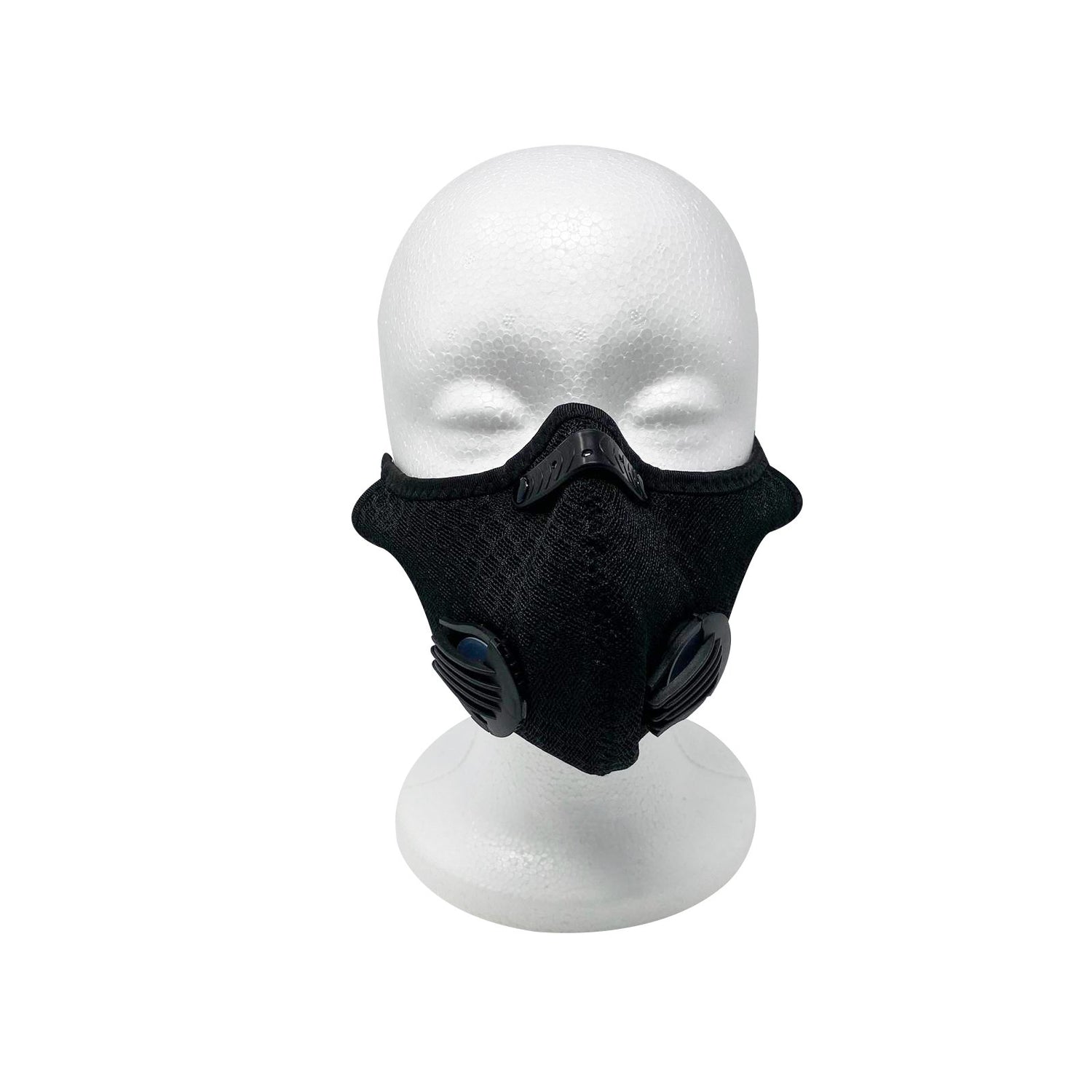 Kyanite black sport fashion mask with valves, 2020 style, designed as a breathable accessories mask for active wear.