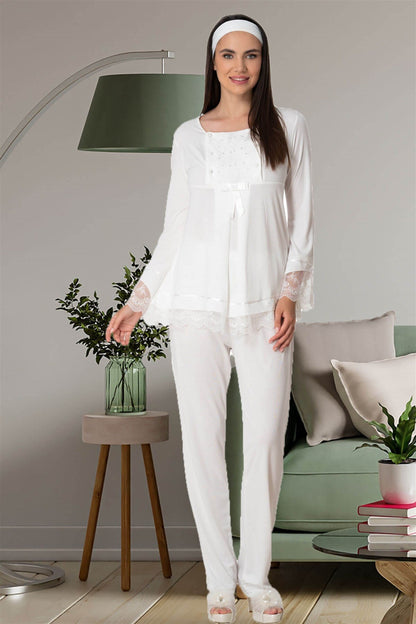 Burgundy Artemis Shopymommy 1820 double-sided button maternity and nursing pajamas, featuring soft fabric and practical design.