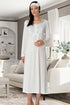 Burgundy Artemis Shopymommy 5343 maternity and nursing nightgown in light cream, featuring soft fabric and comfortable fit.