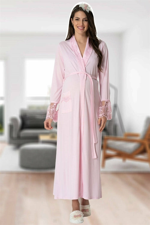 Elegant burgundy lace morning gown by Burgundy Artemis, featuring delicate lace details in a comfortable lingerie style.