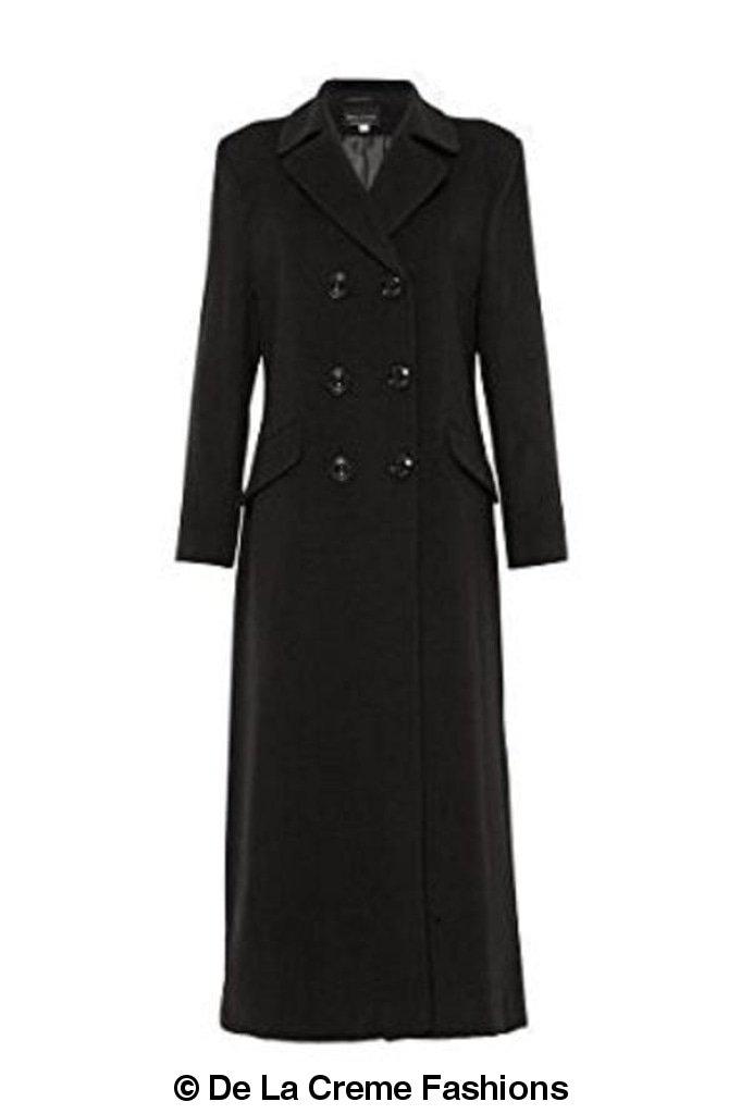 Rose Eleusis wool blend double-breasted long coat, stylish winter jacket with tailored fit and classic design.