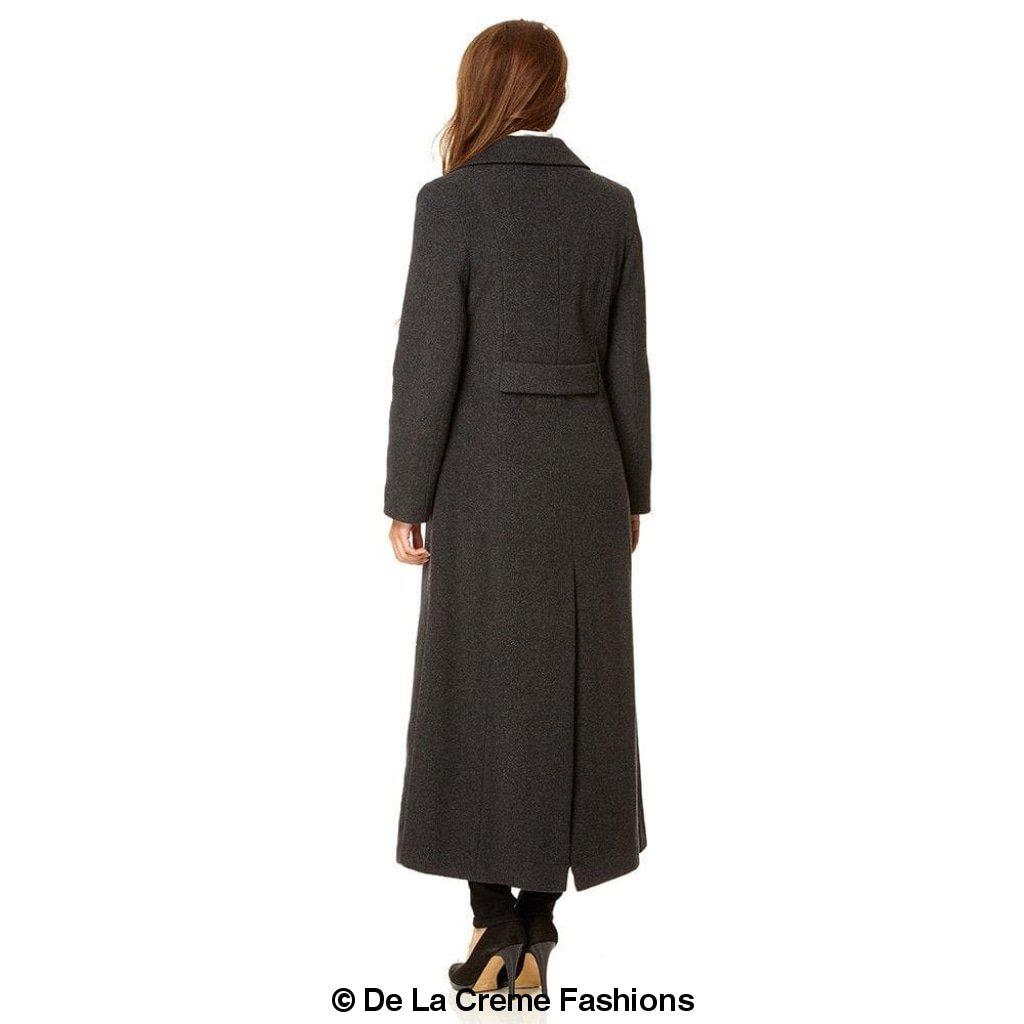 Rose Eleusis wool blend double-breasted long coat, stylish winter jacket with classic design and tailored fit.