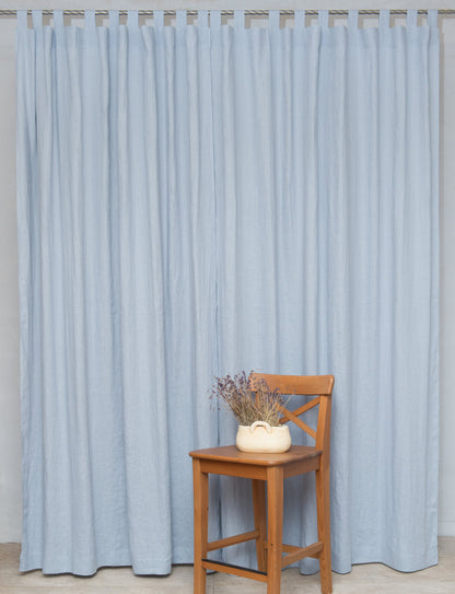 Dark plum linen curtain with tab top design by Magenta Sugarplum, perfect for elegant home decor.