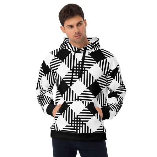 Black and white plaid men&
