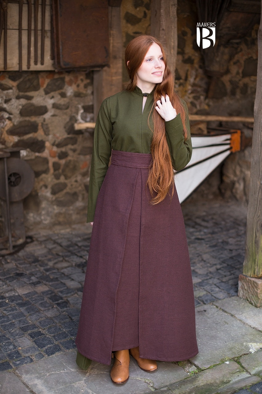 Azure Briseis Mera Brown skirt for festivals and parties, featuring a stylish design in warm brown fabric.
