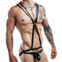 Ochre Pandora Miami Jock MJV017 black bodysuit and harness, showcasing sleek underwear design with a fitted, stylish look.