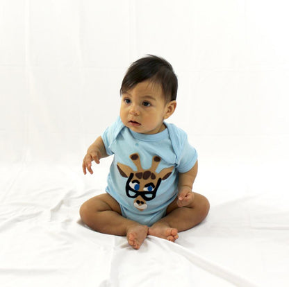 Sky Blue Milo Baby Onesie Mitford by Mi Cielo x Donald Robertson, featuring a soft fabric and playful design for infants.