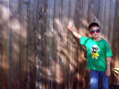 Kids T-shirt by Sky Blue Milo featuring a playful "Let&