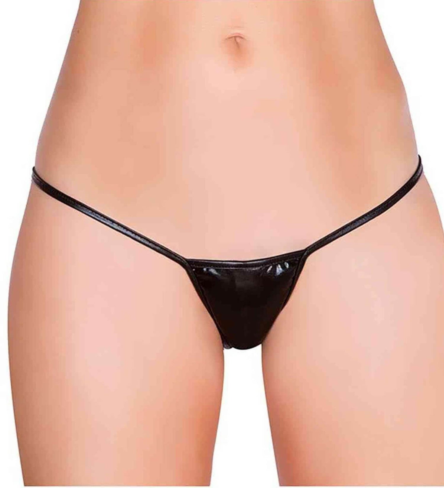 Shiny metallic G-string thong by Harlequin Icarus, featuring a revealing micro-thong design and sleek, reflective fabric.