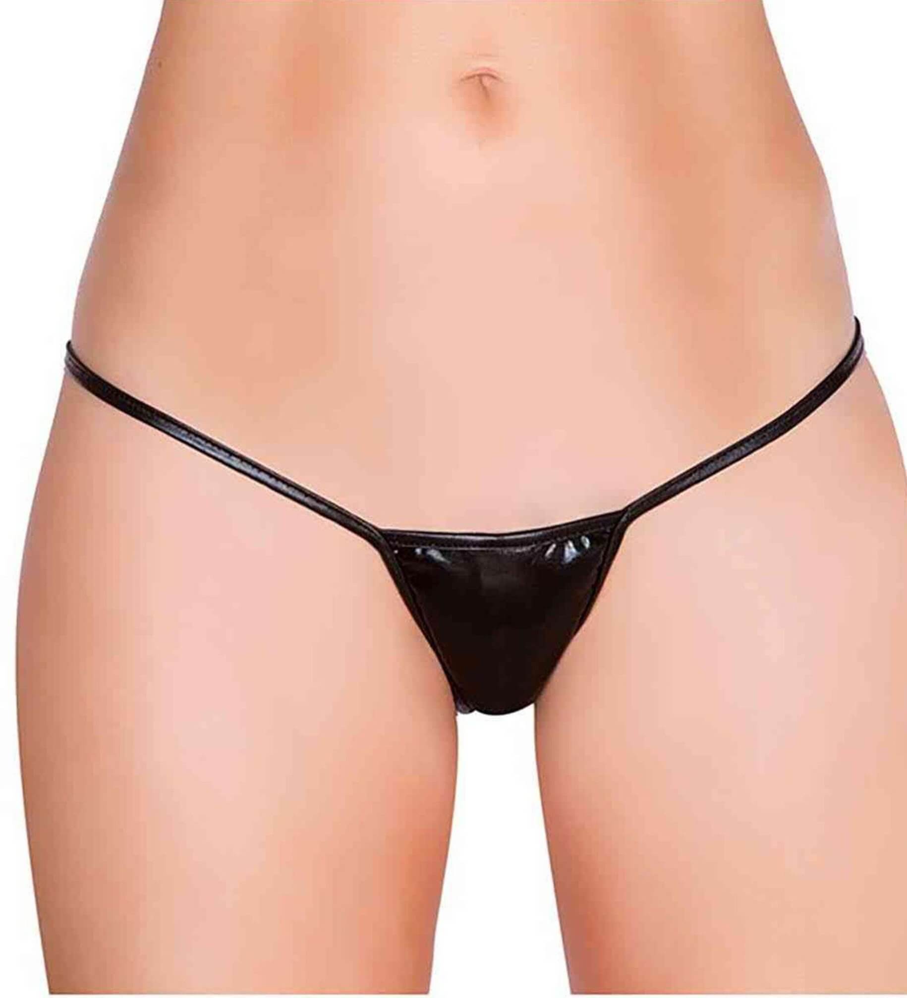 Shiny metallic G-string thong by Harlequin Icarus, featuring a revealing micro-thong design and sleek, reflective fabric.