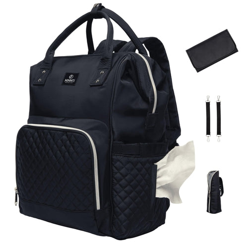 Ochre Athena MIMMTI® luiertas rugzak 1.0, a stylish diaper bag backpack with multiple compartments for parenthood accessories.
