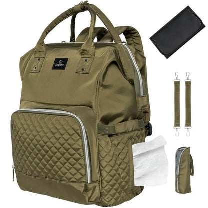 Ochre Athena MIMMTI® Luiertas Rugzak 1.0 in neutral color, spacious diaper bag with multiple compartments for parenthood accessories.