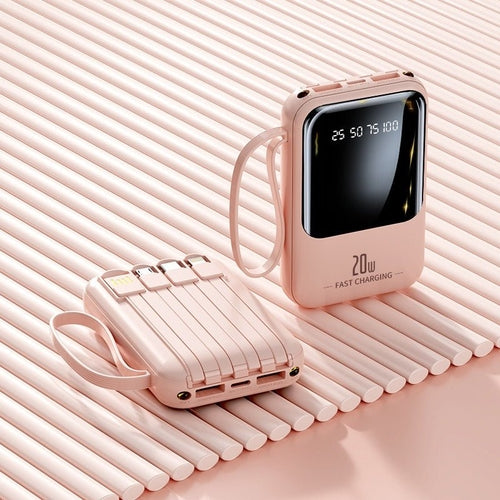 Taupe Gaia mini fast charging portable power bank with compact design, ideal for on-the-go tech accessories.