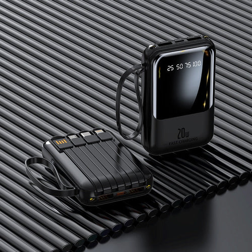 Taupe Gaia mini fast charging portable power bank for tech accessories, compact and self-contained with charging port.