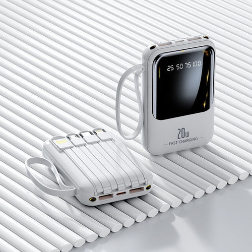 Mini Taupe Gaia fast charging portable power bank for tech accessories, showing compact design and USB charging port.