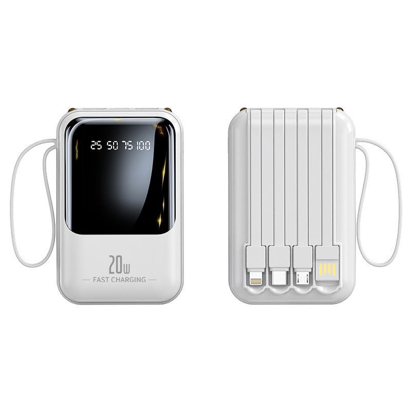 Taupe Gaia mini fast charging portable power bank showing compact design with USB port for tech accessories.