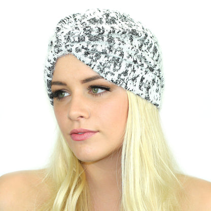 Side view of Cyan Ismene Minky Stretch Full Turban, a comfortable and stylish haircare head covering in soft fabric.