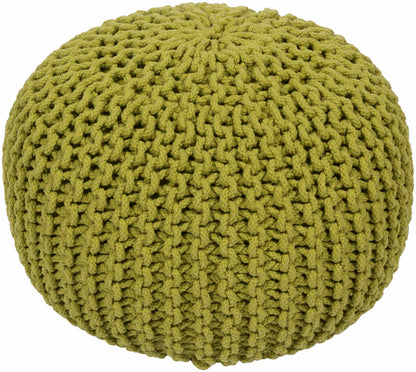 Osborne Olive Knitted Cotton Pouf