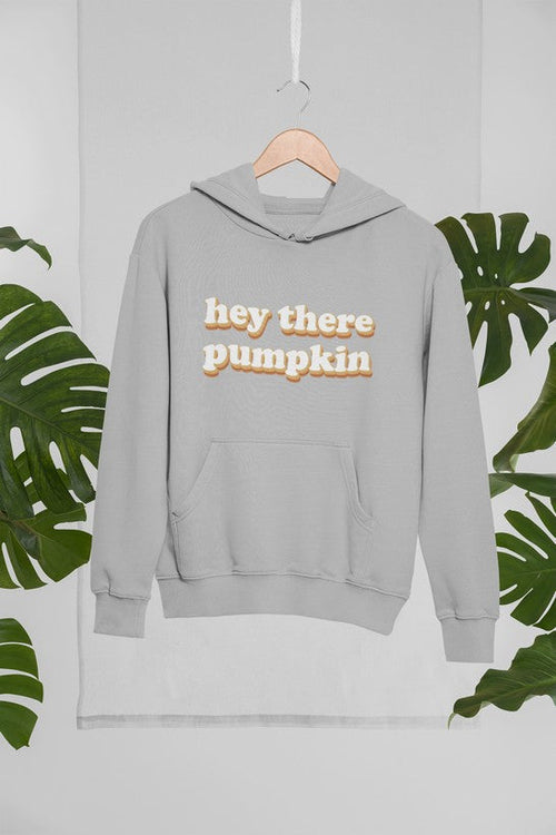 Jade Thalassa Hey There Pumpkin hoodie in a tropical setting, featuring a cozy pullover hoodie with fall-themed design.