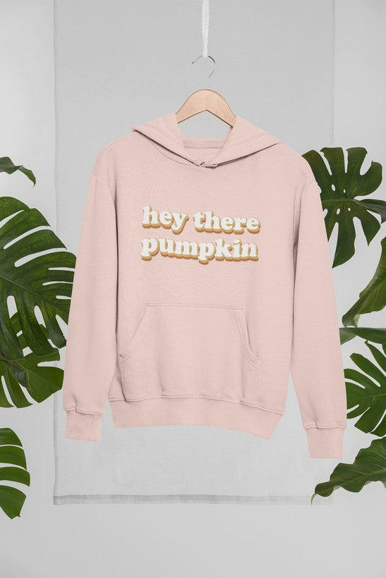 Jade Thalassa Hey There Pumpkin hoodie mockup featuring a pullover hoodie with a tropical background and fall-themed design.