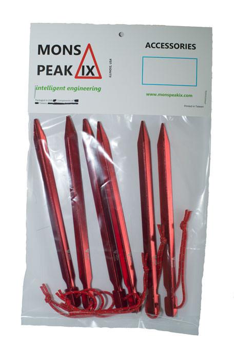 Set of six Triangulum Y-shaped camping tent stakes made from durable 7075 aluminum, suitable for secure outdoor tent setup.