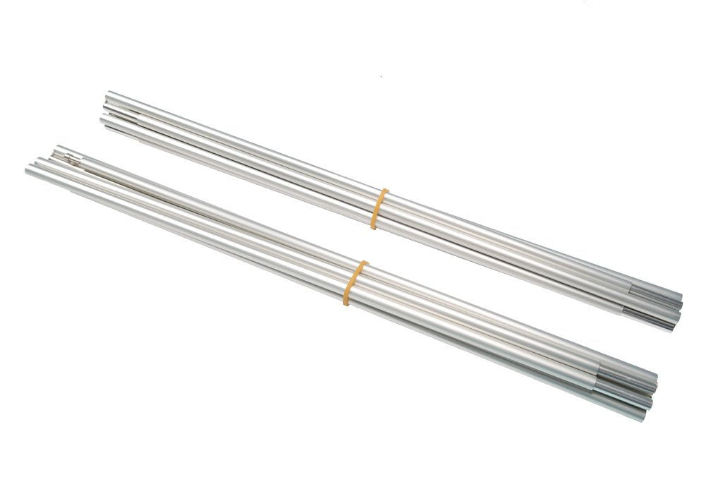 Triangulum camping pole replacement set with main poles for Mons Peak IX DAC 3P and 4P tents, showing sturdy aluminum poles