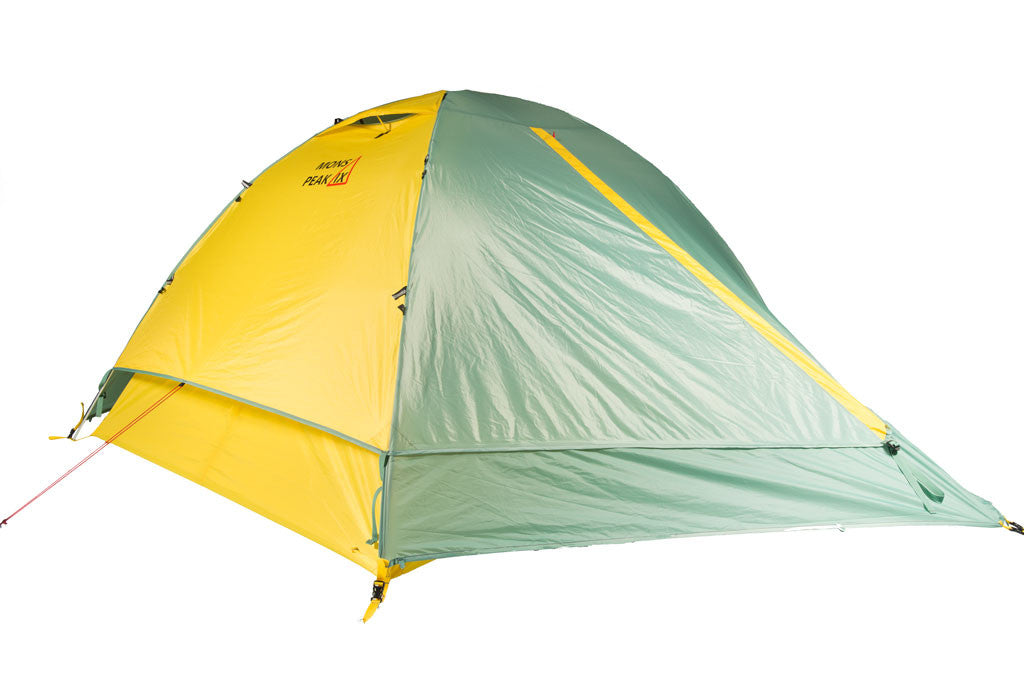 Triangulum Night Sky 3 and 4 person 2-in-1 camping backpacking tent shown from side angle with fly attached.