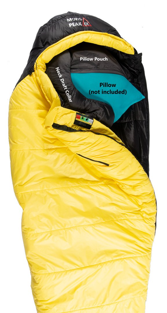 Triangulum Settler 15F sleeping bag for camping, shown with full-length zipper, designed for outdoor sleeping comfort.